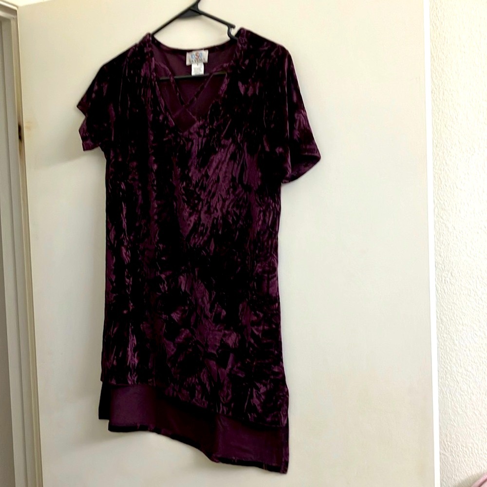 High low velour top